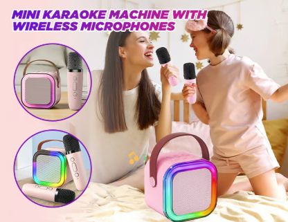 MINIKARAOKE MACHINE WITH WIRELESS MICRORHONES